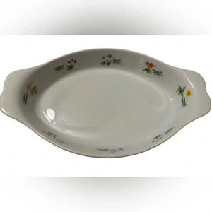 Oblong Anchor Hocking "AuGratin" Made Japan 1 quart Casserole Baking Dish.